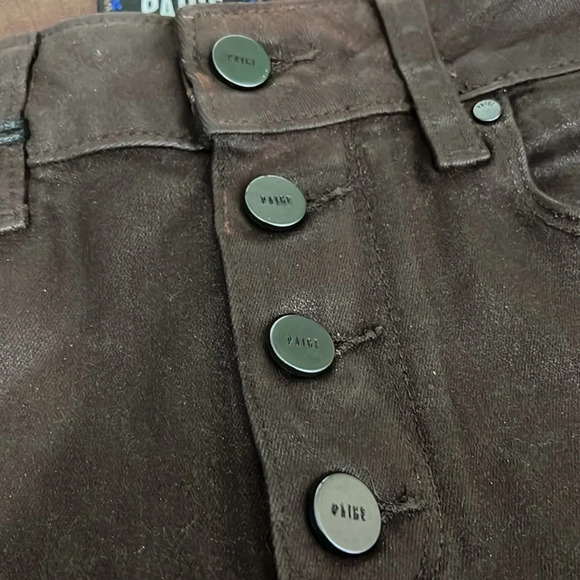Paige Hoxton Ultra Skinny Luxe Coated Jeans in Chicory Coffee - NWT - Size 28 - Picture 7 of 13